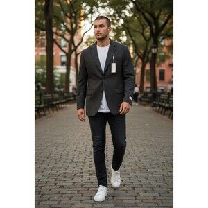 Pronto Uomo Brown Tweed Sport  2 Button Jacket Blazer 42R Made in Italy